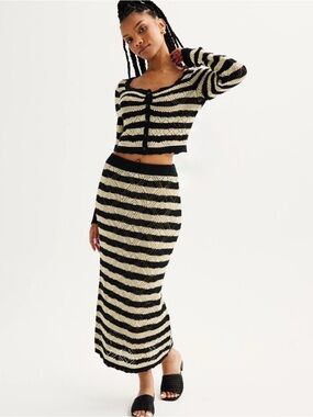 NWT Knit matching set - black & tan